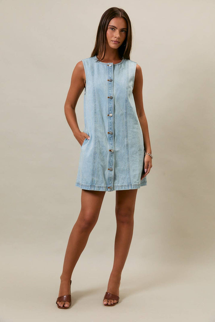 Daisy Button-Down Denim Dress