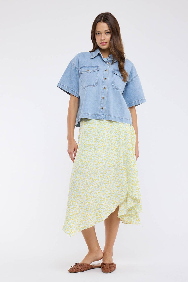 Annie Denim Button Up Top