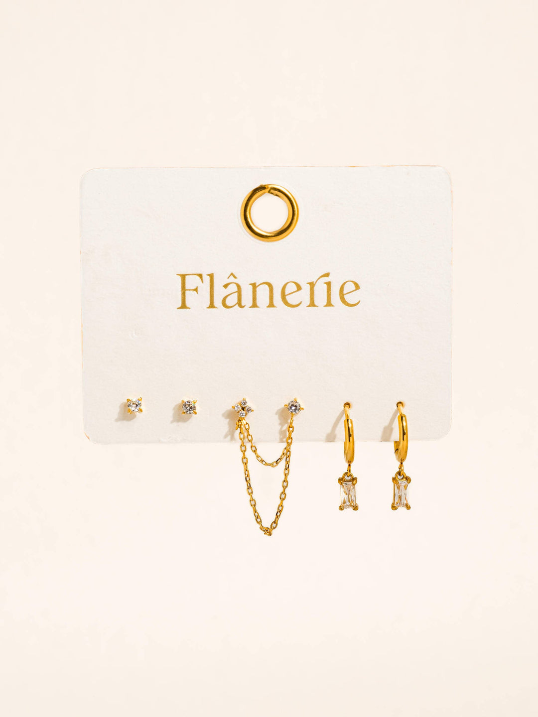 Roussa CZ Chain Earring Set
