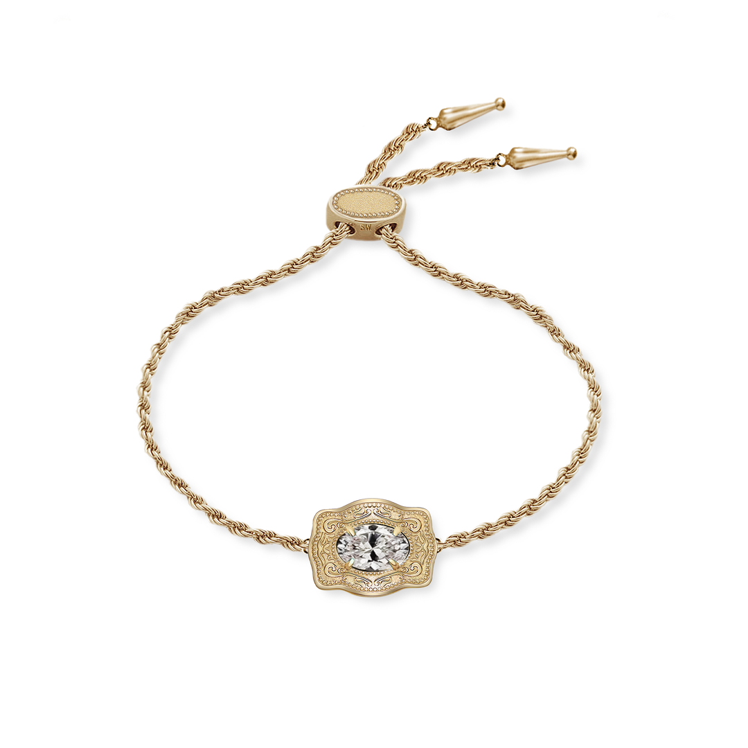 Ultra Mini Belt Buckle Birthstone Bracelet