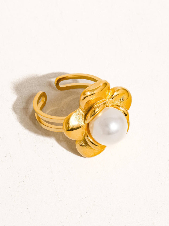 Neville Flower Pearl Ring