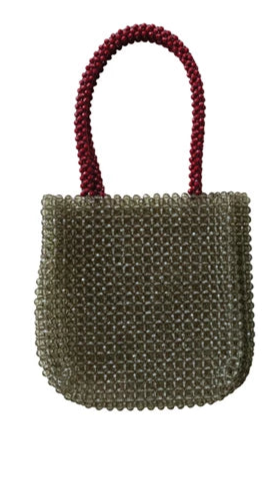 Two Toned Acrylic Beaded Handbag