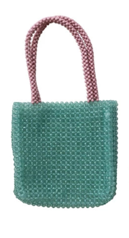 Two Toned Acrylic Beaded Handbag