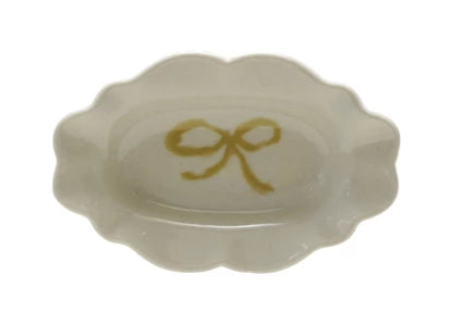 Mini Scalloped Stone Ware Bow Dish