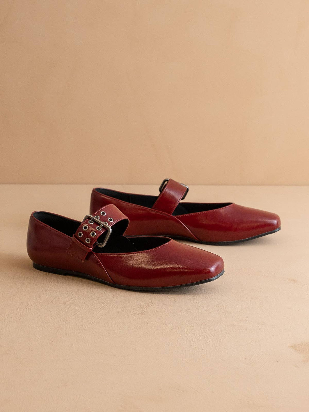 The Soho Wine Ballet Buckle Flats