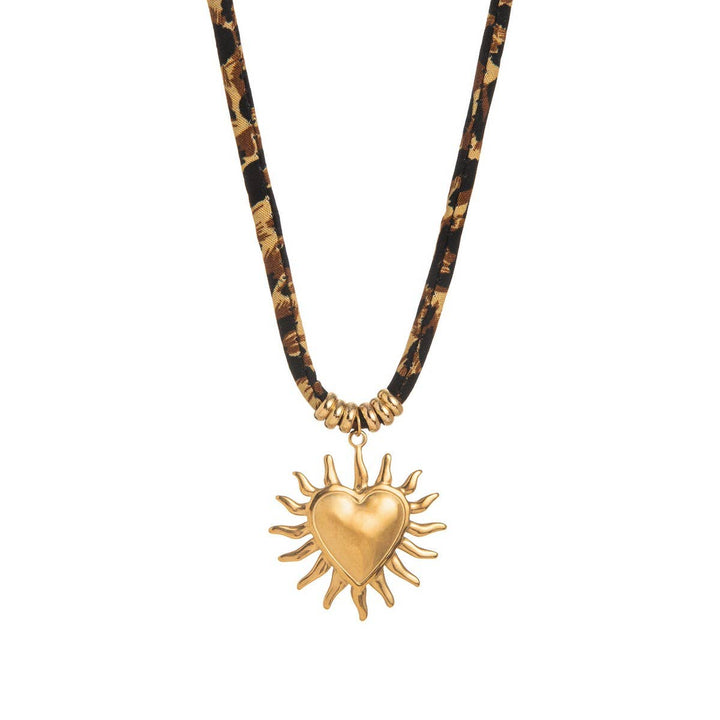 Leopard Velvet Charm Necklace