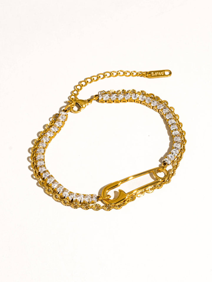 Acier Rhinestone Clip Bracelet