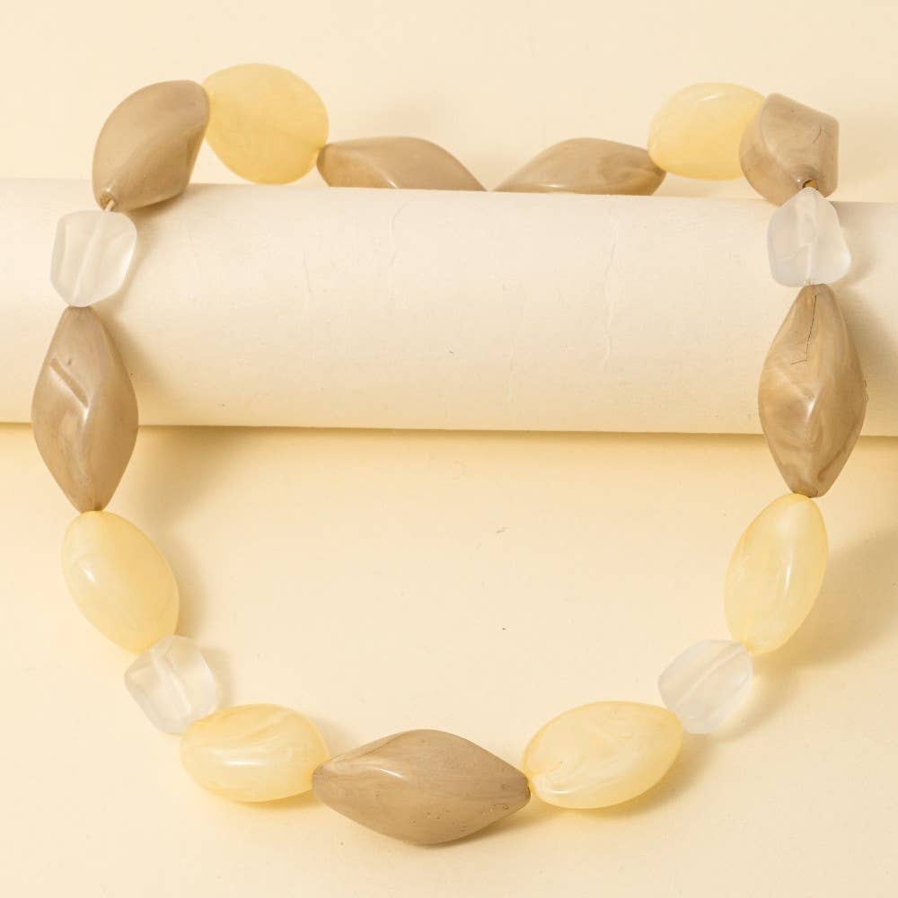 Irregular Chunky Marble Beads Necklace