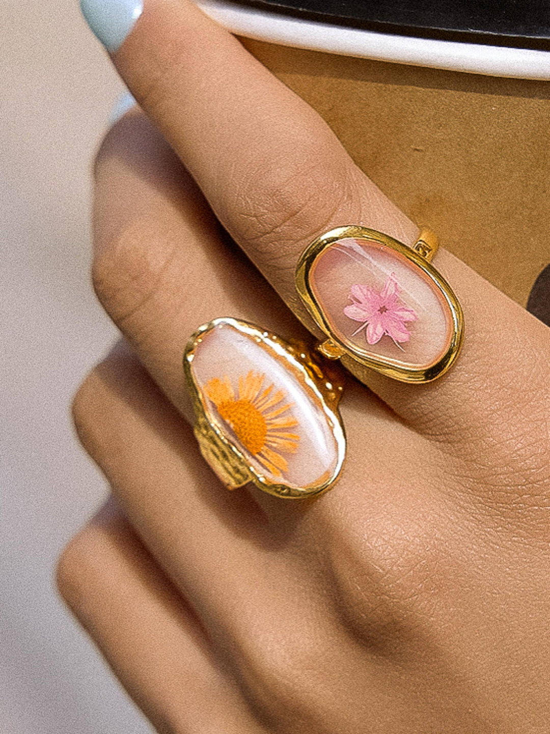 Mesa 18K Gold Non-Tarnish Sunflower Statement Ring