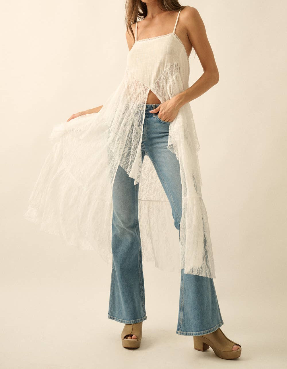 Amelia Ruffled Lace Top