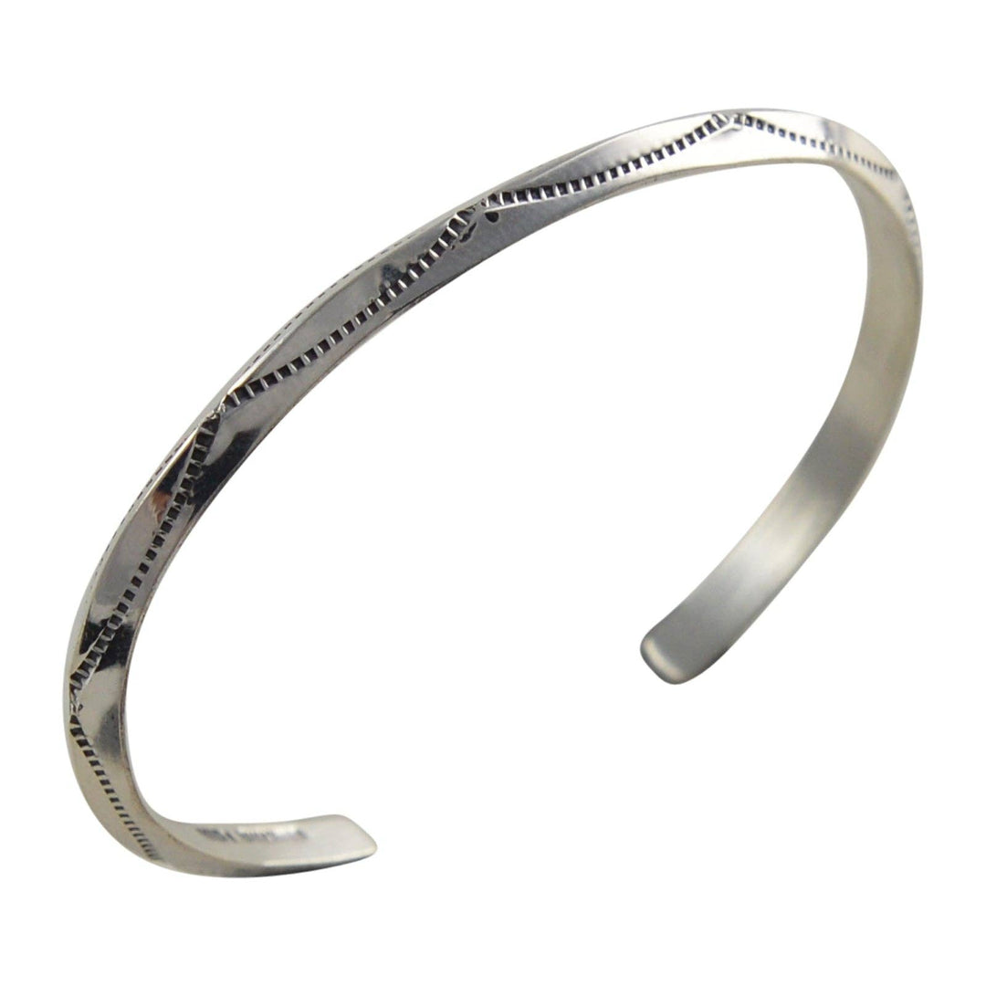 Elaine Sterling Silver Triangle Wire Navajo Bracelet