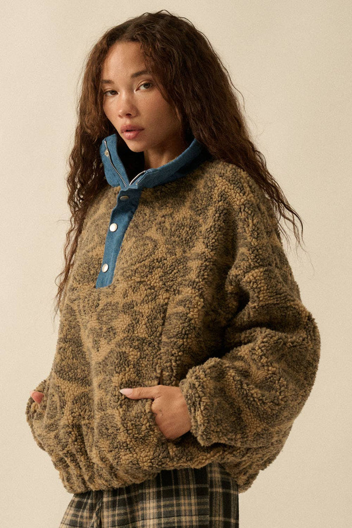 Cassidy Paisley Sherpa Fleece Jacket