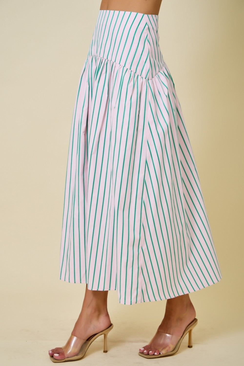 Rylee Stripe Flared Maxi Skirt