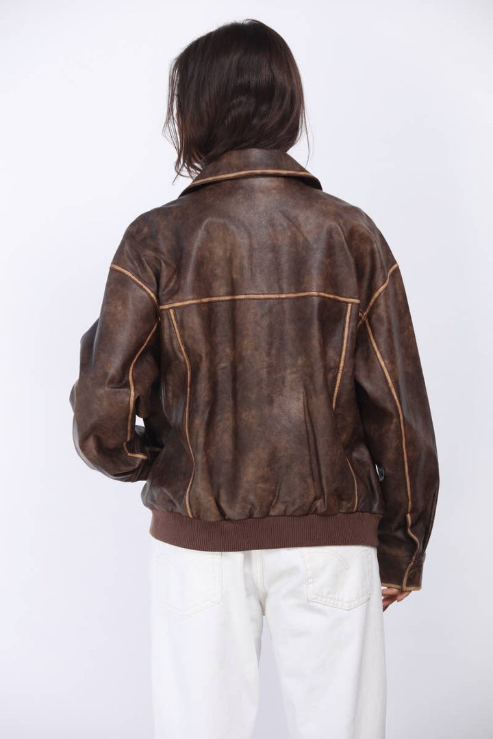 Margaret Two Tone Oversized Bomber Jacket
