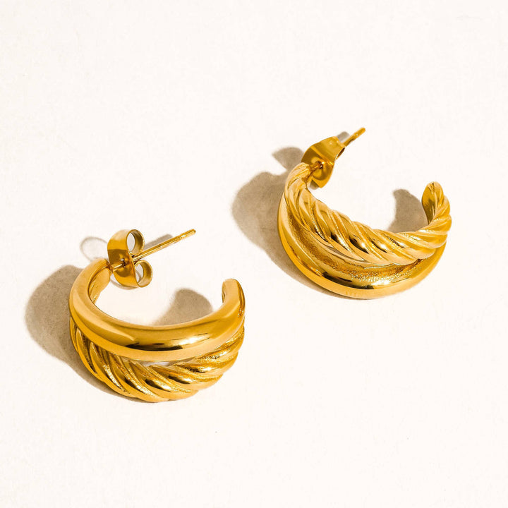 Ghislaine Braided Double Hoop Earring