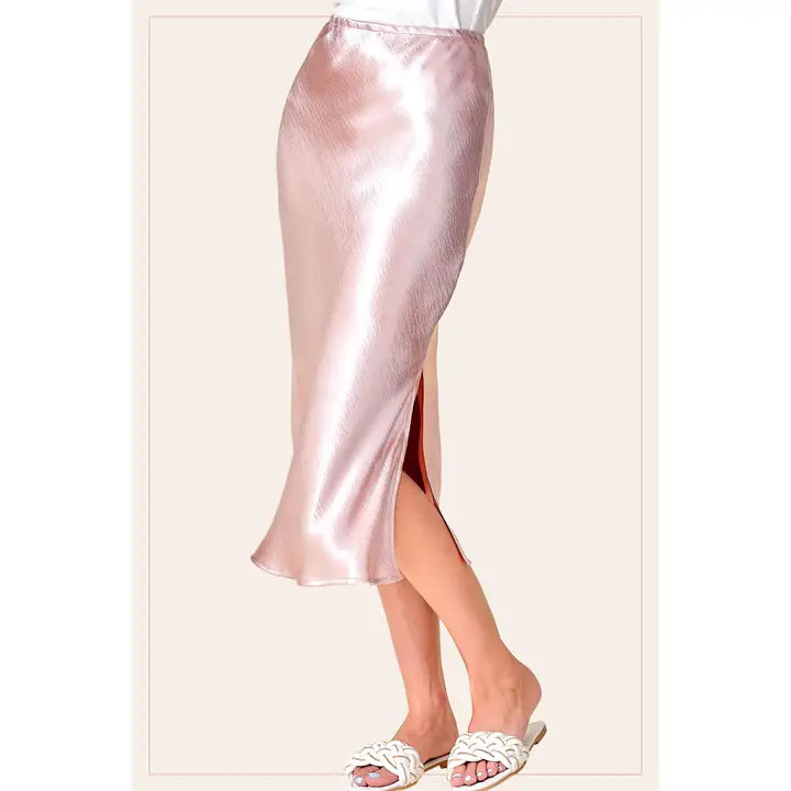 Millie Midi Length Satin Skirt