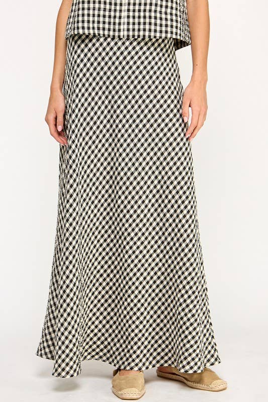 Maggie Gingham Maxi Skirt