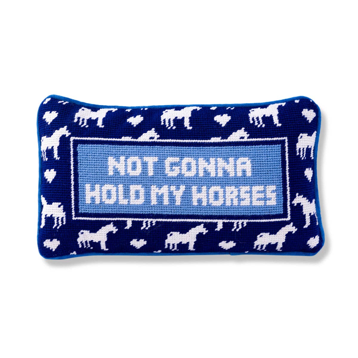 Hold My Horses Needlepoint Pillow TYLER KINGSTON MERCANTILE