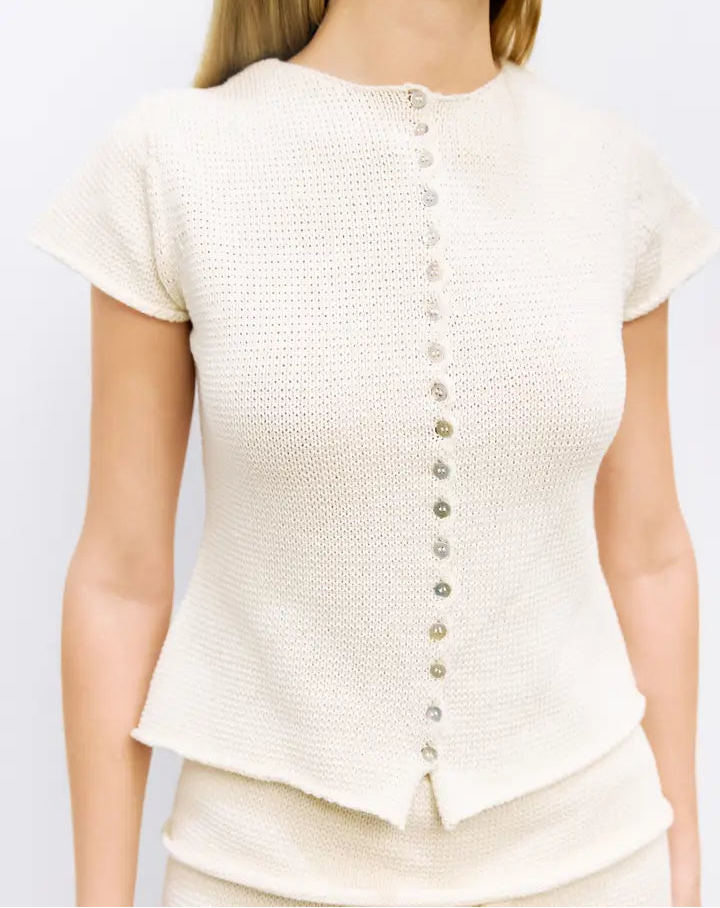 Alana Button Knit Top