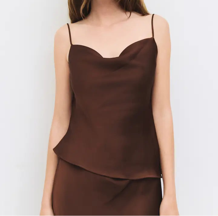 Elena Asymmetrical Cowl Top