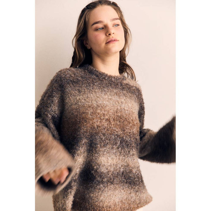 Brown Ombre Retro Sweater