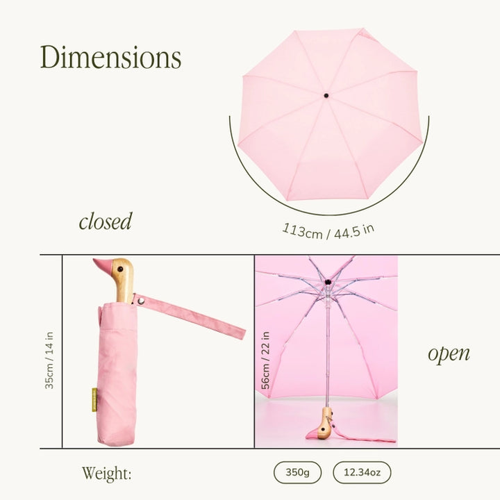 Pink Compact Duck Head Umbrella