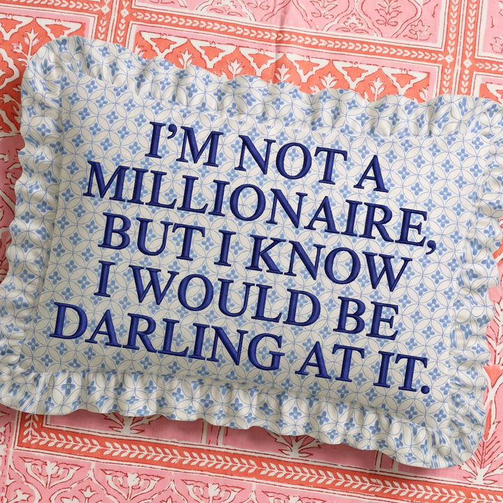 Millionaire Ruffled Embroidered Pillow