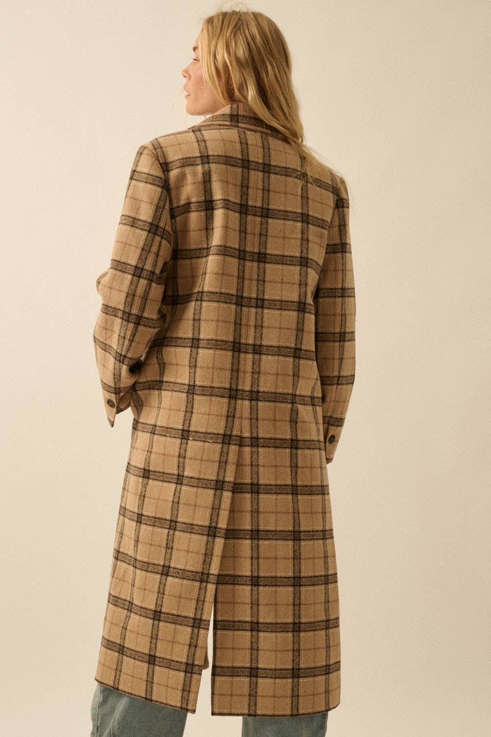 Josephine Plaid Felt Overcoat