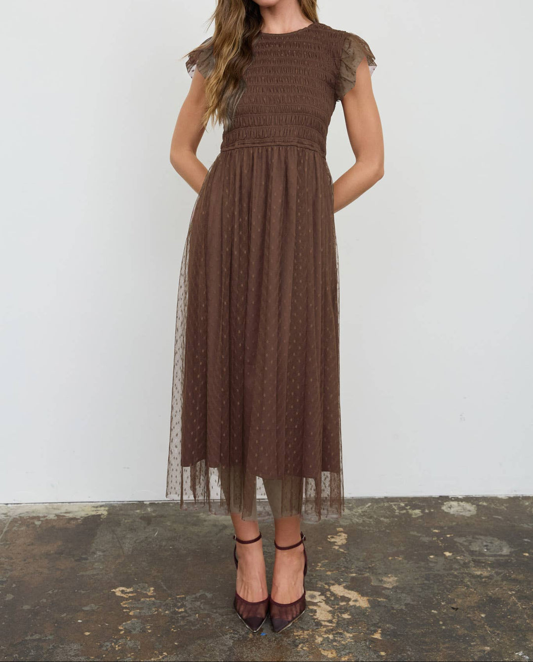 Patsy Polka Dot Chiffon Dress