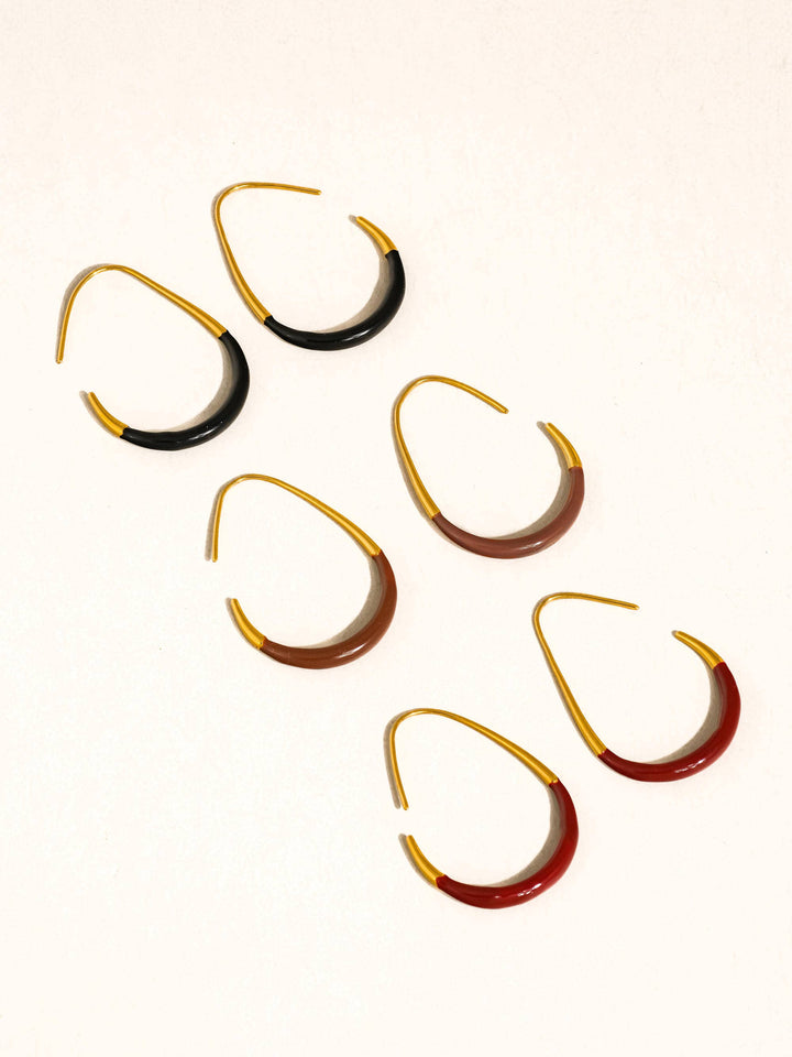 Perchée Enamel Hoop Earrings