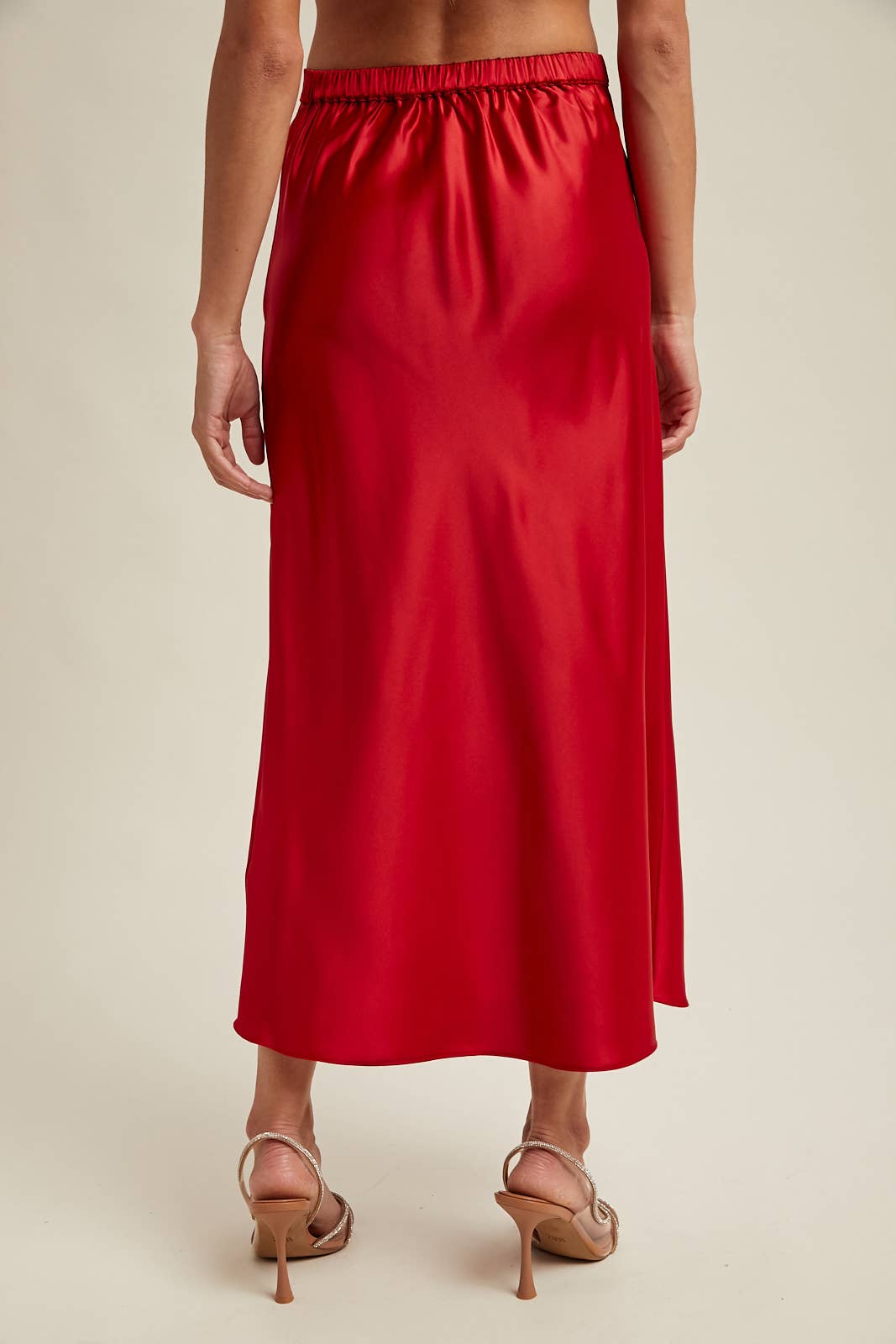Ellie Satin Midi Skirt
