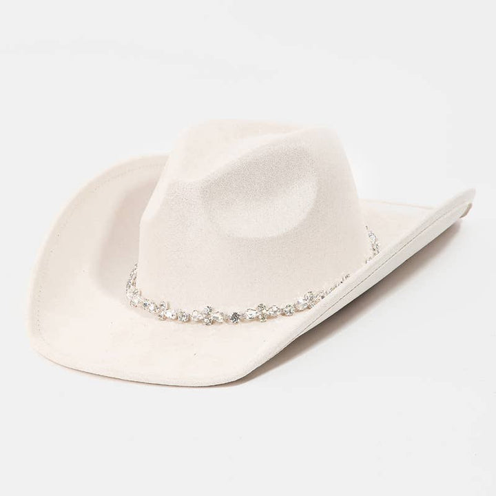 Rhinestone Studded Strap Western Cowboy Hat