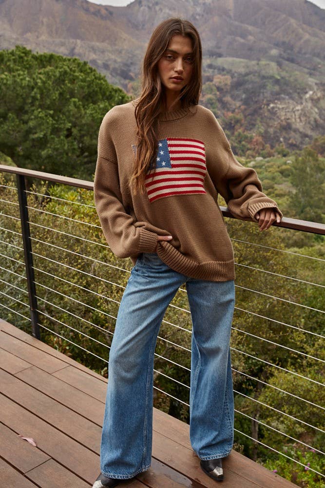 American Flag Knit Sweater