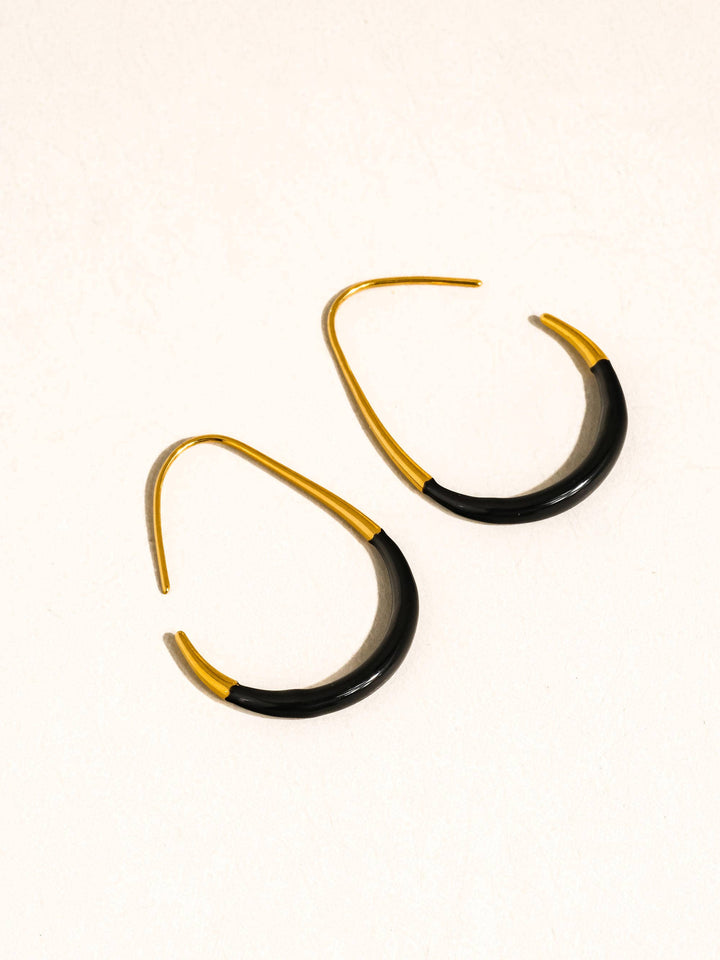 Perchée Enamel Hoop Earrings