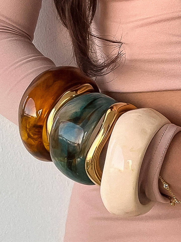 Caelia Modern Bold Statement Resin Bangle