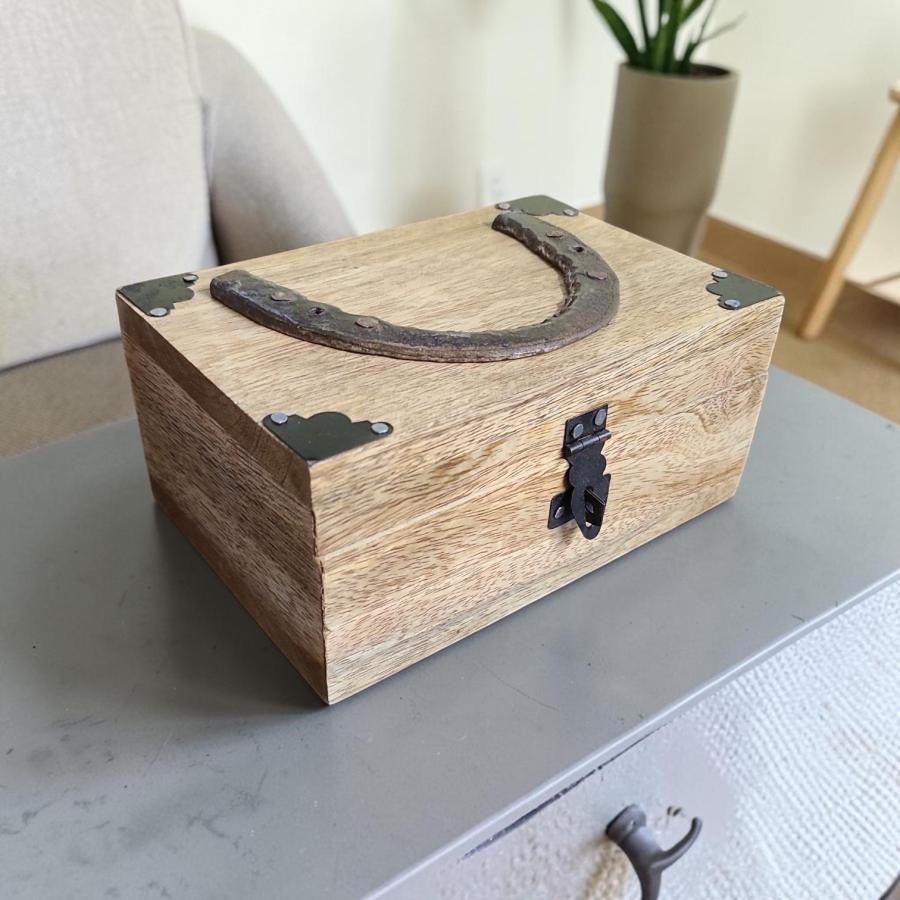 Wooden Horseshoe Box