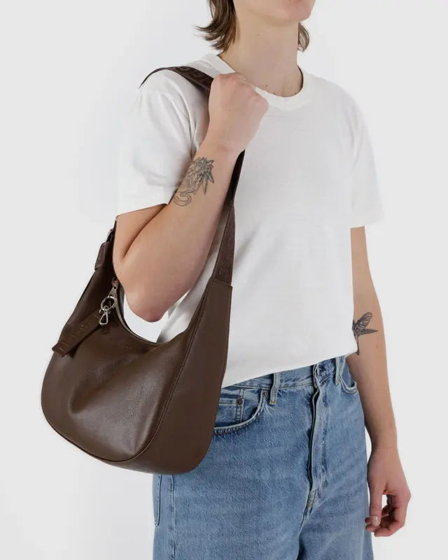 Baggu Medium Leather Crescent Bag