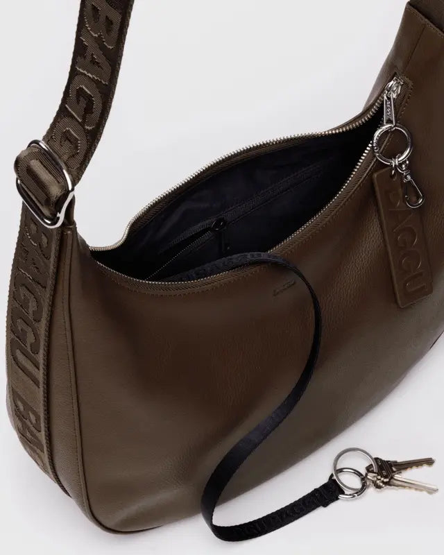 Baggu Medium Leather Crescent Bag