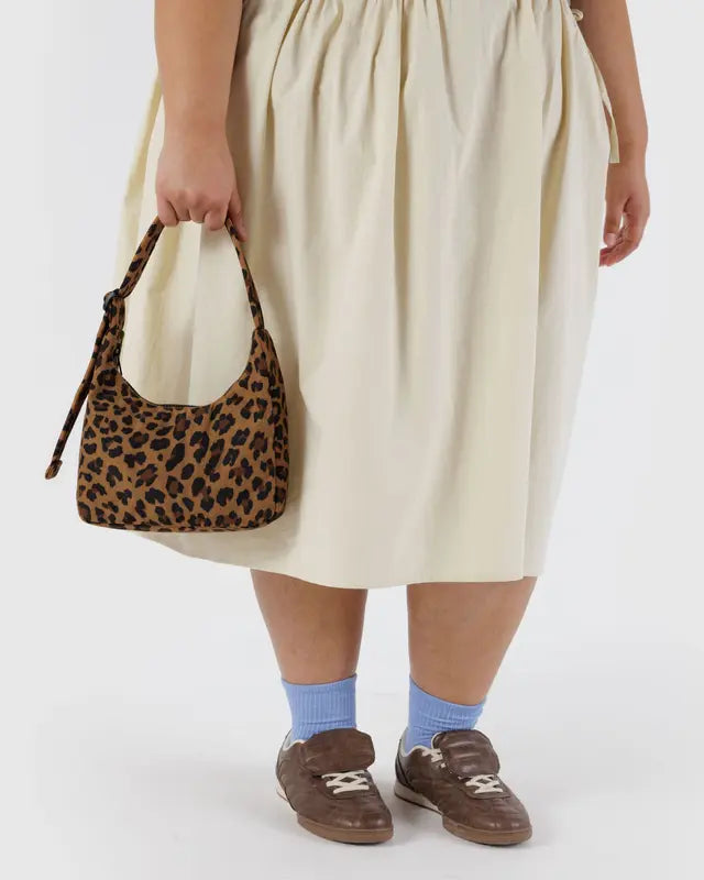 Baggu Mini Nylon Shoulder Bag Leopard