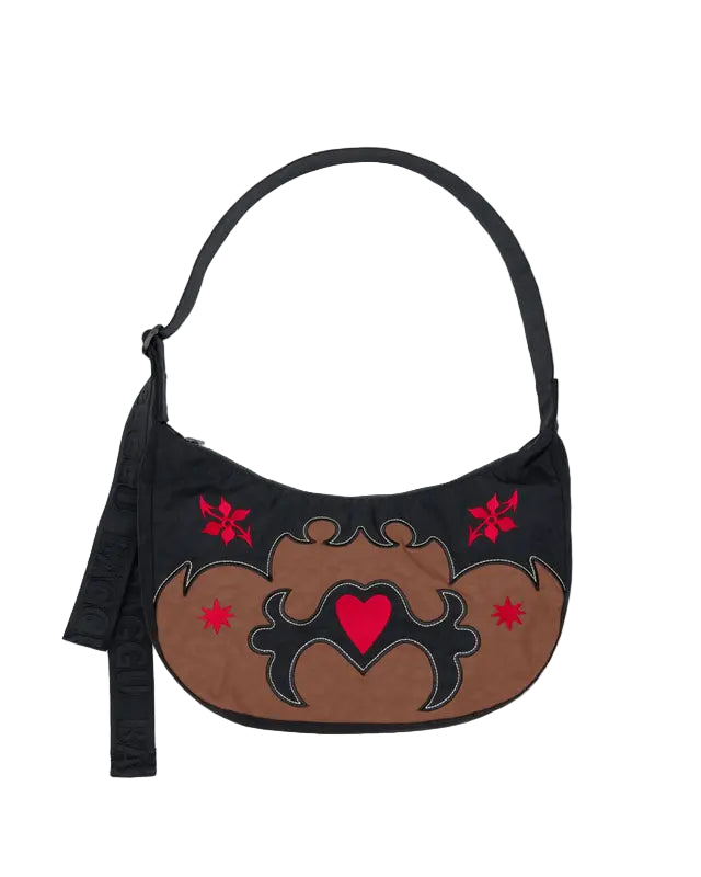 Baggu Medium Nylon Crescent Bag Western Appliqué