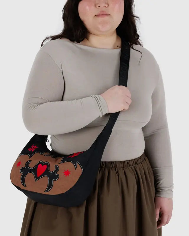 Baggu Medium Nylon Crescent Bag Western Appliqué