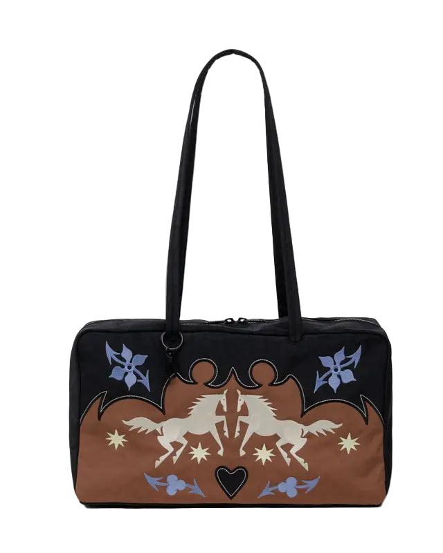 Baggu Medium Nylon Bowler Bag Western Appliqué
