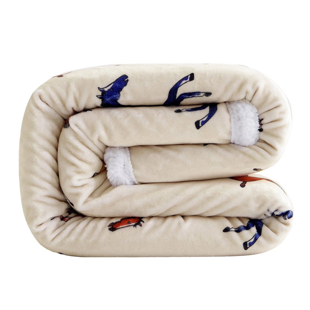 Wild Horses Campfire Sherpa Blanket