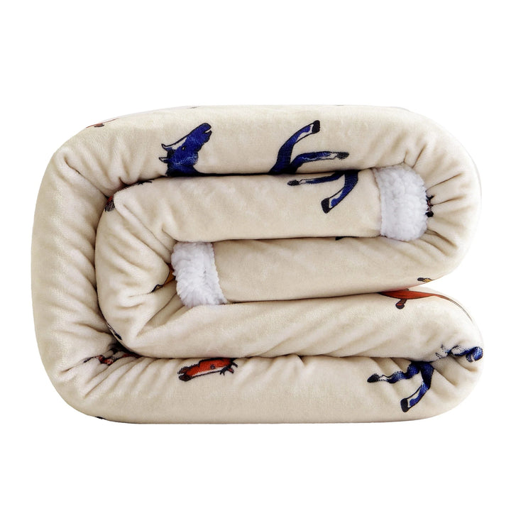 Wild Horses Campfire Sherpa Blanket