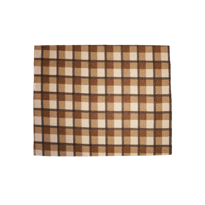 Brown Plaid Sherpa Throw Blanket