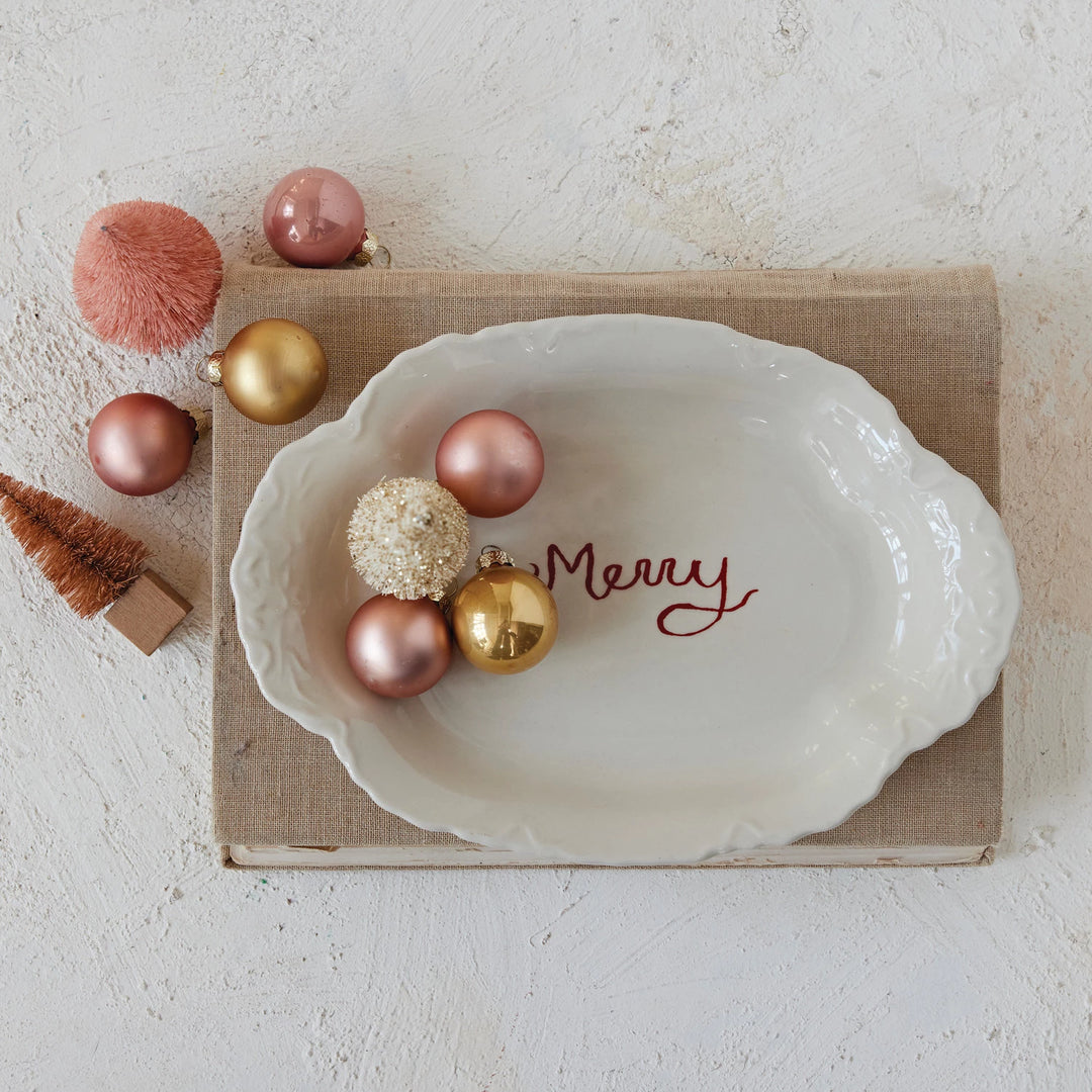 Merry Stoneware Platter